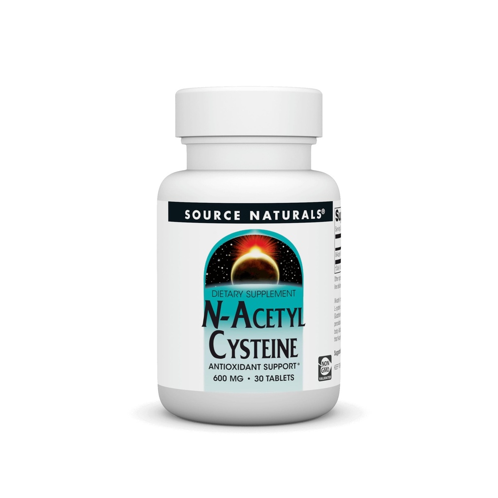Source Naturals N-Acetyl Cysteine 산화 방지제 지원 600 mg Dietary 보충 건강 * - 30 정제
