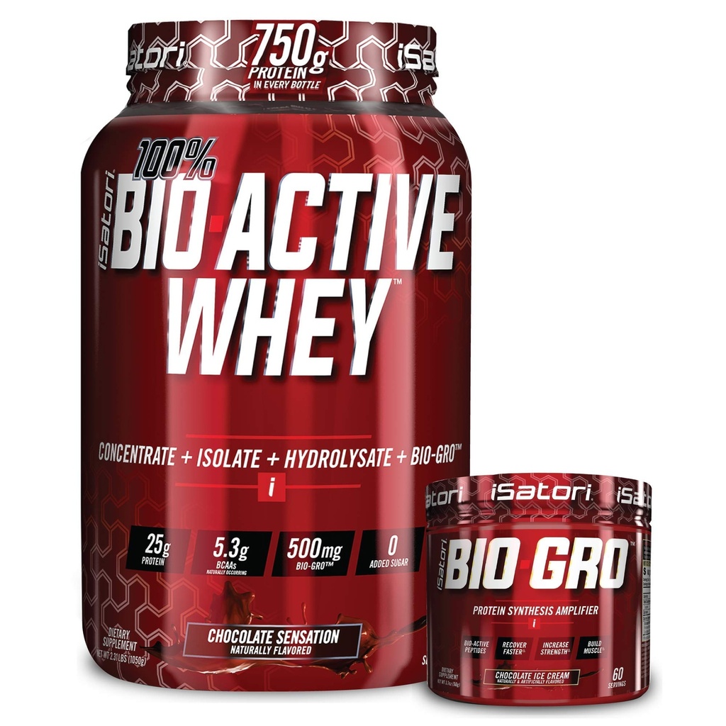 iSatori Bio-GRO Chocolate Ice Cream (60 인분) & Bio-Active Whey Protein Powder Chocolate Sensation (30 인분)