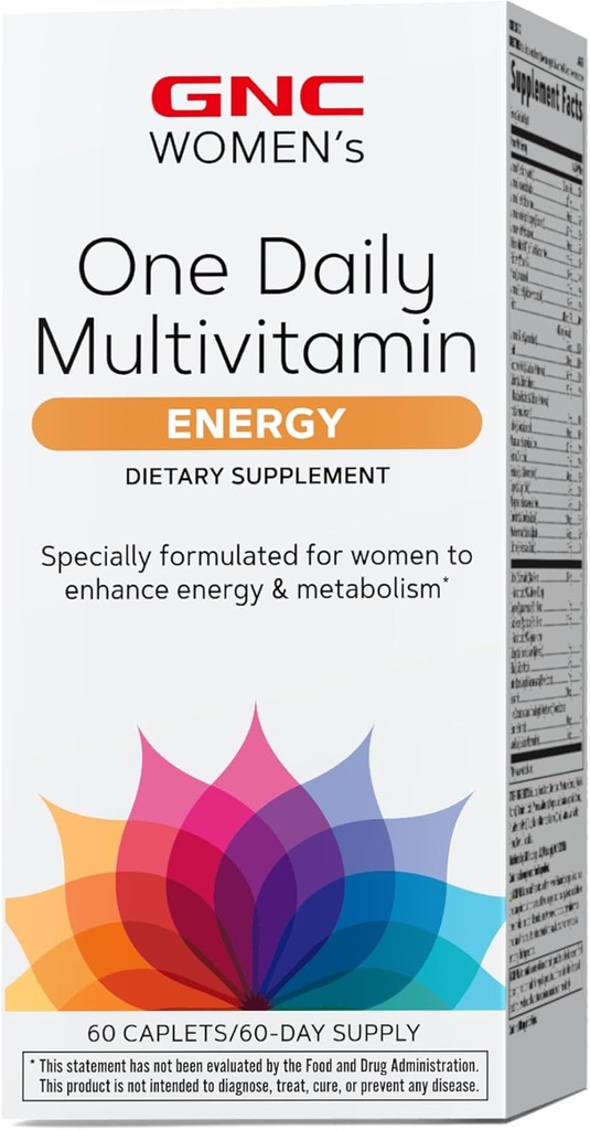 GNC Women's One Daily Energy Multivitamin, 면역력과 에너지 생산 지원, 60 조사