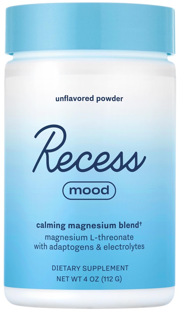 Recess Mood 분말, 열정 꽃, L-Theanine, Electrolytes, 마그네슘 Calm 지원 분말 보충과 함께 마그네슘 L-Threonate 혼합 - Unflavored 28 서빙 욕조