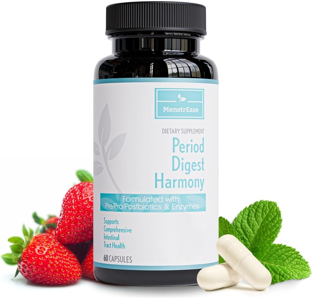 Digestive Probiotic, Prebiotic, Postbiotic & Enzyme for Women, Complete Gut & Whole Food Digestive Support Supplement, 선반 안정 고급 사전 / 프로 / Postbiotic, 60 캡슐