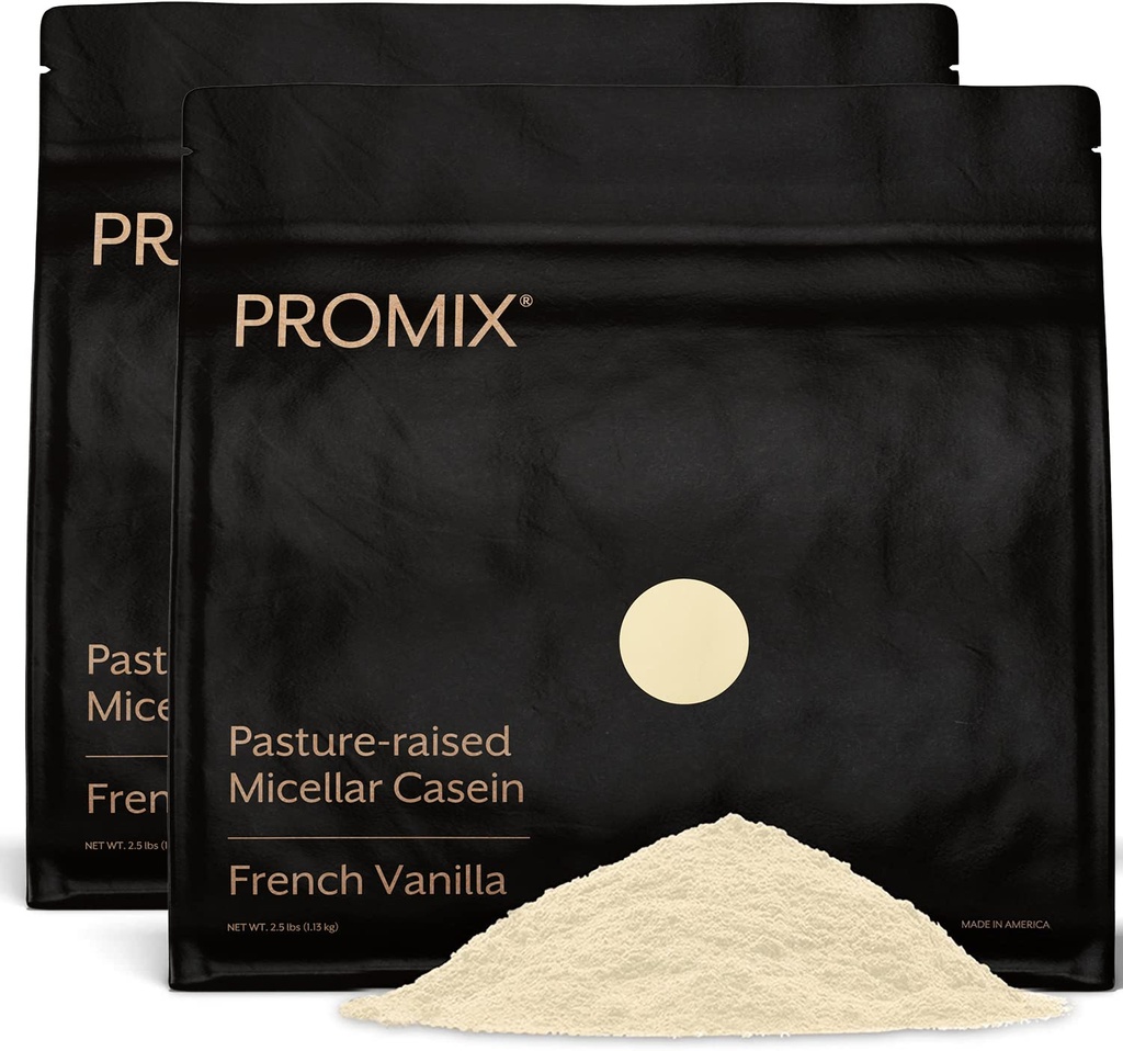 ProMix 영양 Casein 단백질 분말 - 잔디 볶음, 파스타, 느린 릴리스 25g Micellar Casein - 5.4g BCAA Gluten 무료, 설탕 무료, 콩 무료 - 바닐라, 5lb