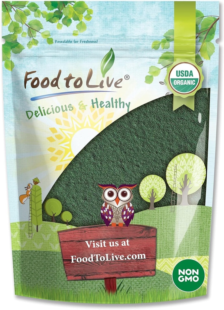 살아있는 유기 염소 가루에 음식, 4 Ounces — 비 GMO, Kosher, 익지않는 녹색 조류, Vegan Superfood, 대량, 순수한 채식주의자 녹색 단백질, 비타민과 무기물에서 부유한, 음료를 위해 중대한, 브로큰 세포 벽