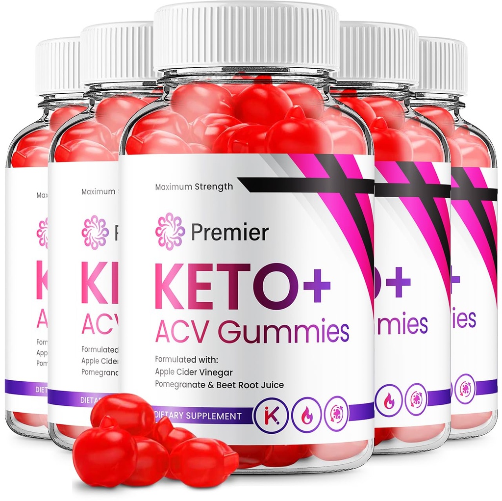 (5 팩) 프리미어 Keto ACV Gummies - 고급 공식 Premiere Keto Plus ACV Gummies Apple Cider Vinegar Premier ACV Dietary 보충 리뷰 남성 여성 (300 Gummies)