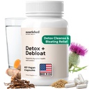 Nourished Natural Health Detox + Debloat - 밀크 이틀 & 댄 델리 뿌리 Vegan Supplement for Women - Bloating Relief & Digestion 지원 - 60 캡슐