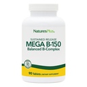 Natures Plus Mega B-150 Complex - 90 Sustained Release 채식 정제 - 최대 Potency B Complex 비타민 보충 - 글루텐 무료 - 90 서빙