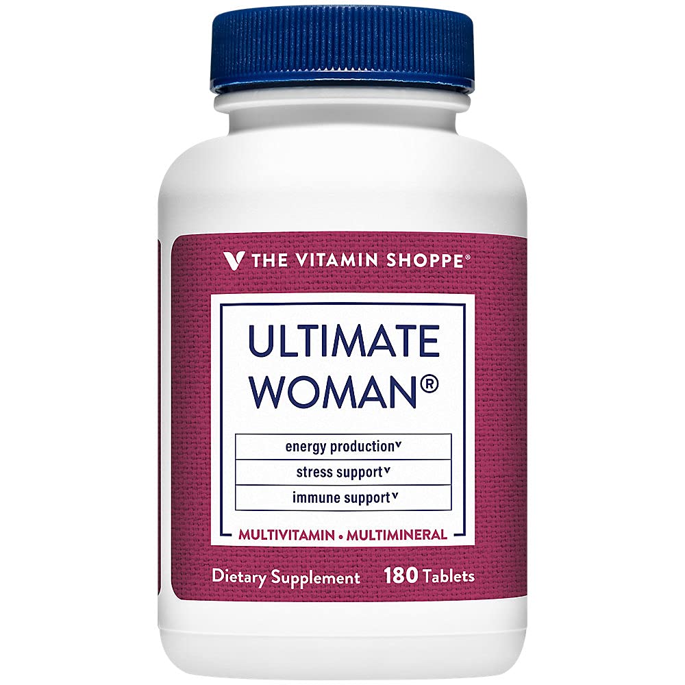비타민 Shoppe 궁극적 인 여성 Multivitamin, Green Tea Extract와 높은 효능 멀티 - 에너지 및 산화 방지제 혼합, Optimal Women 's Health (180 정제)에 대한 일일 멀티 - 광 보충