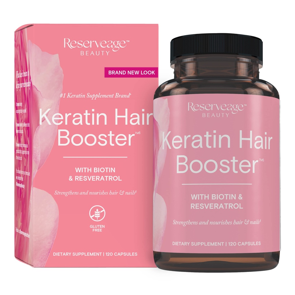 Biotin & Resveratrol을 가진 예비 품목 아름다움 Keratin 머리 승압기 - 여성을 위한 머리 & 못 성장 보충교재 - Biotin를 가진 건강한 간격 & 빛나는 - 120의 캡슐 (60의 서빙)