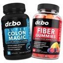 DR. BO 섬유 Gummies & Colon Cleanse 보조 식품 - 맛있는 Gummy Prebiotic Fiber Supplement - Gut & Stomach Cleansing을위한 Super Colon Magic Bowel 운동 지원
