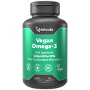 Naturalis Vegan Omega 3 DHA, EPA 및 DPA from Algae | Vegan Society 인증, 지속 가능한 Sourced, True Full Spectrum | 60 Veggie Softgels (Carrageenan Free)