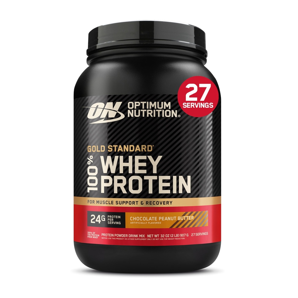 최적 영양 금 기준 100% Whey 단백질 분말, 초콜렛 땅콩 버터, 2 파운드 (포장 May Vary)