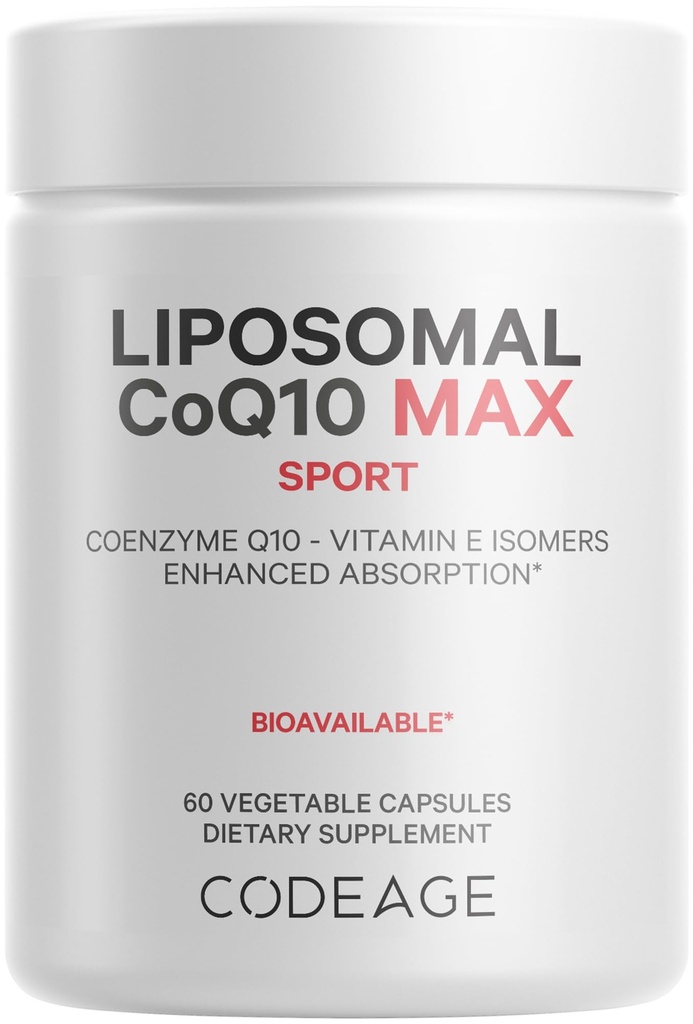 Codeage Liposomal CoQ10 최대 보충교재 - 비타민 E Isomer Tocopherols를 가진 250 mg Coenzyme Q10 - 서빙 당 1개의 캡슐 - Liposomal 납품 - 비 GMO, 글루텐 자유로운 - 60의 캡슐