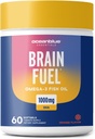 Oceanblue Essentials Brain Fuel – 60ct – Burpless Fish Oil – 뇌 및 눈 지원을위한 높은 효능 오메가 3 DHA 보충 – 1000 mg – 맛있는 오렌지 맛 – 1 개월 공급
