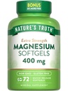 자연의 진실 마그네슘 | 400mg | 72 Softgels | Value Size | Extra Strength | Magnesium 산화물 | Non-GMO 및 글루텐 무료 보충