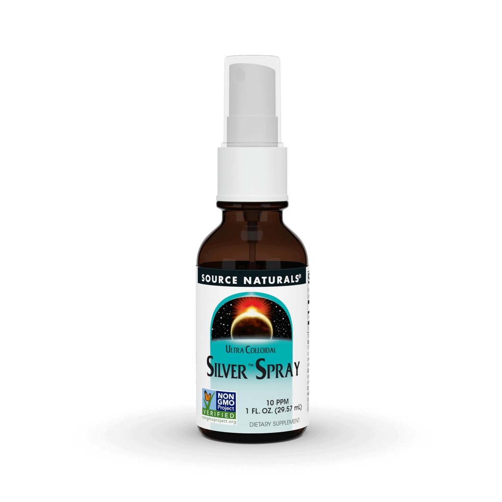 Source Naturals Ultra Colloidal Silver Spray 10 ppm for Wellness Support - 1 유체 온스