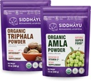 Siddhayu 유기 Triphala 분말 - 12 oz & 유기 Amla 초본 보충교재 분말 - 12 oz