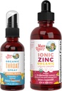 MaryRuth Organics Throat Spray (Vanilla) 및 아연 드롭 (Strawberry Lemon) | USDA Organic, Clean Label Project Verified® | Throat Relief, Immunity 및 전반적인 건강에 대한 비타민 | Vegan, Non-GMO