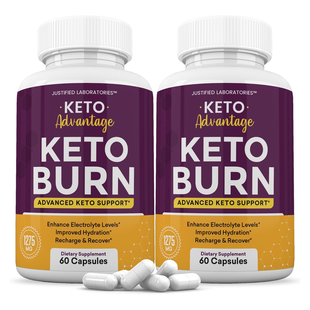 Justified Laboratories (2 팩 Keto Advantage Keto Burn Pills 1275MG New & Improved Formula Contains Apple Cider Vinegar Extra Virgin Olive Oil Powder Green Tea Leaf 120 캡슐