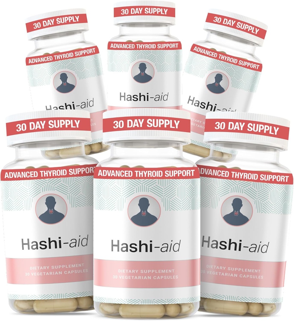 IBDassistTM Hashi Aid Thyroid Support for Women & Men - Hashimoto의 질병 및 Hypothyroidism * - Ashwagandha, Selenium, 아연, 필수 비타민 및 기타 - 30 캡슐 (6 팩)