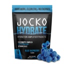Jocko Fuel Hydrate Electrolytes Powder Packets Low Sugar - 회복, 탈수, 및 운동을위한 수분 증폭기 패킷 - 비타민 B6, B12 및 C (16 패킷) 블루 라즈베리
