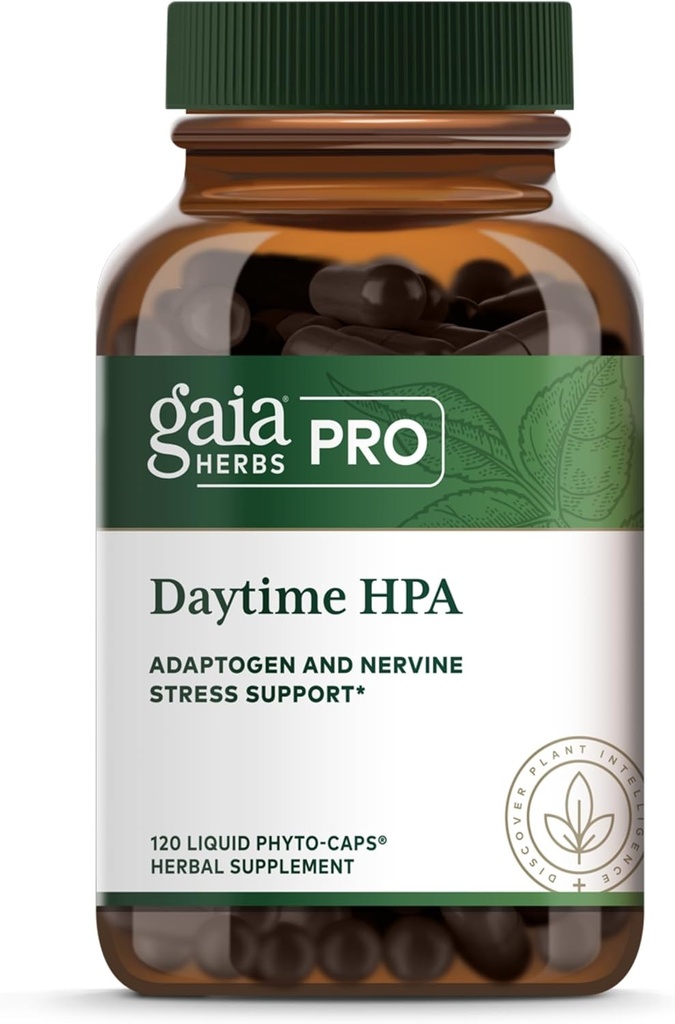 GAIA HERBS PRO 주간 HPA - Adaptogen 지원 보충교재 - 올리브 기름 & Rhodiola*를 가진 Nervous 체계 지원 보충교재 - Vegan, 글루텐 자유로운, Soy 자유로운 - 120의 액체 Phyto 모자 (60의 서빙)