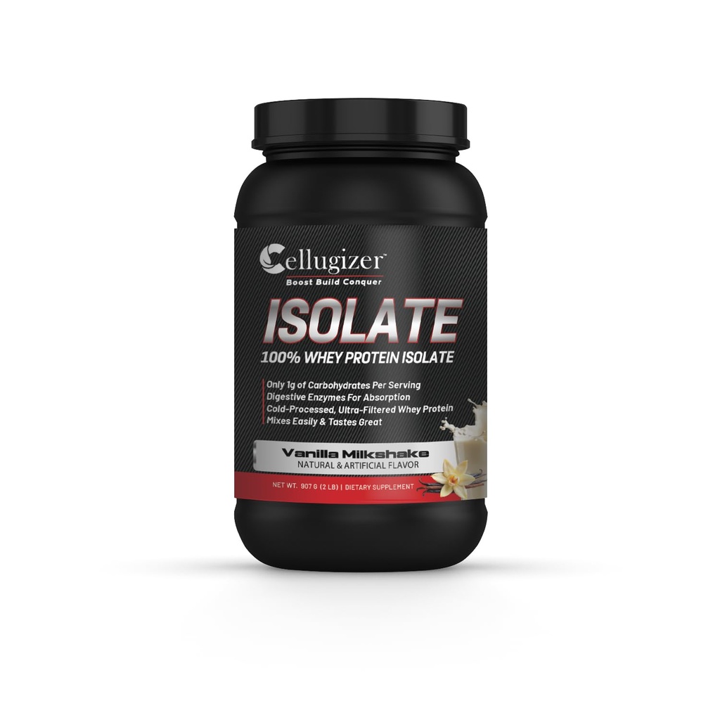 100 % Whey Isolate 2lb, 바닐라 I 26g 단백질, 빠른 소화 I 0g 설탕, 낮은 캐비