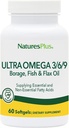 자연 플러스 울트라 오메가 3 6 9-1200 mg, 60 Softgels - Borage 오일, 생선 기름, Flax 오일 보충, 글루텐 - 60 서빙