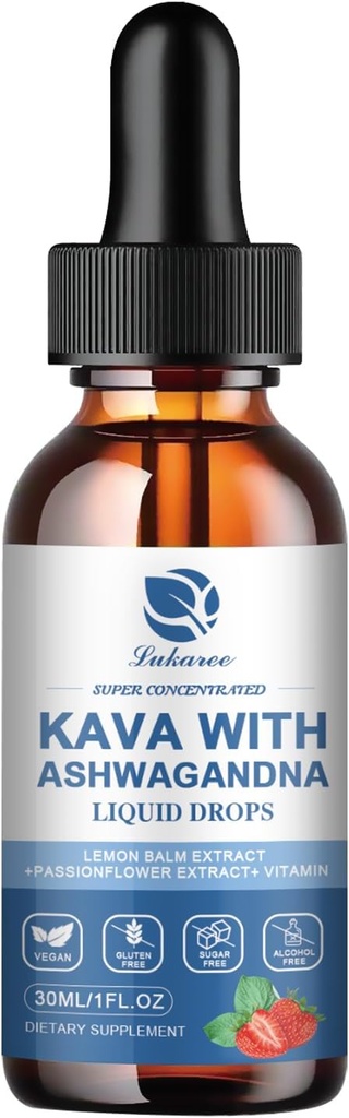 Lukaree (2 팩) Kava Kava 뿌리 추출물 보충교재 - 높은 농도 Kava w/Ashwagandha, 레몬 발름, Immune & 전반적인 건강을 위한 Valerian 뿌리 - 채식주의자, 알콜 자유로운