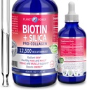 실리카 Pro-Collagen 12,500mcg를 가진 Vegan 액체 BIOTIN. 건강한 머리, Glowing 피부, 강한 못을 지원합니다. 에너지 절약 남자와 여자를 위해 – 집중된 공식. 천연 벚꽃 맛. 4oz