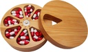 fashciaga Bamboo Wood Daily Weekly Vitamin Medicine Pill 주최자 케이스 상자,Kitchen Salt Spice Cellar Containers, 반지 보석 저장 장식 상자 (대형)
