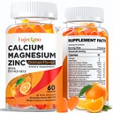 성인을 위한 칼슘 마그네슘 아연 Gummies: D3 B12를 가진 유기 1000mg 칼슘 Citrate 마그네슘 보충교재 - 여자 남자 (60의 조사 2)를 위한 설탕 자유로운 높은 흡수 보충교재