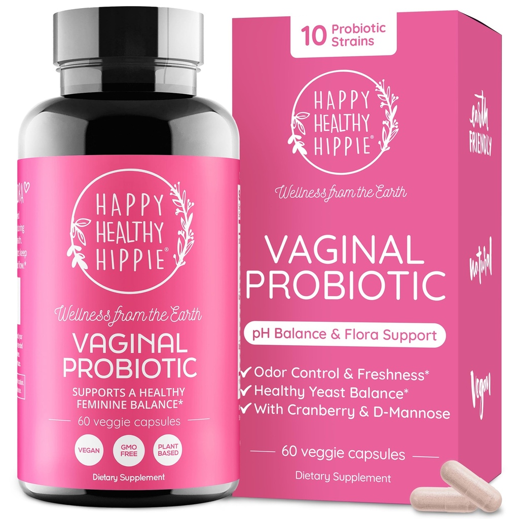 여성을 위한 질 프로바이오틱스 - 여성용 ph Balance | 10B CFU - 10 Strains | Cranberry & D-Mannose | BV, Yeast, Flora & Odor Control | Urinary, Gut & Digestive Health Support Pills, 60 Ct