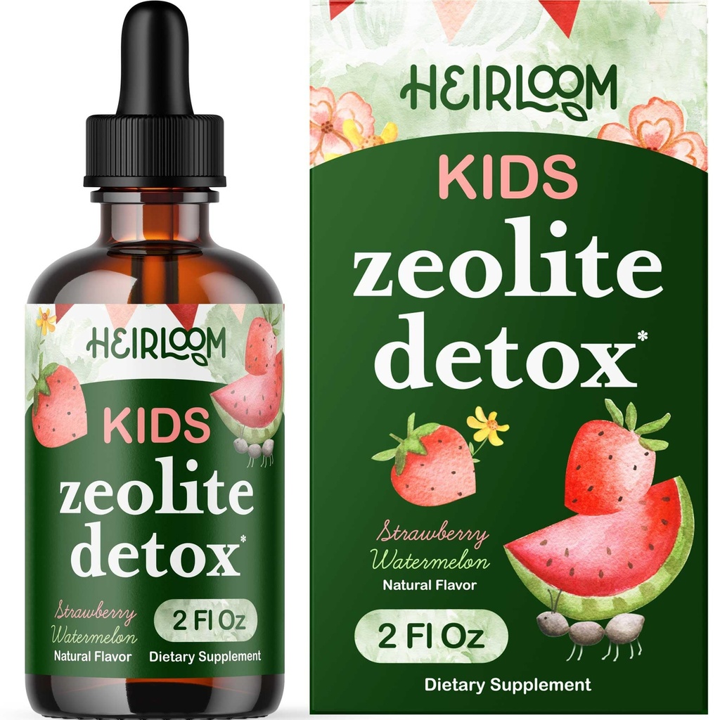 어린이 액체 드롭을위한 비석 디톡스 - 메틸화 된 B12 및 비타민 D와 Gentle Daily Cleanse & Speech Support - Kids Clinoptilolite Zeolite Drops Detox Cleanse 보충 2oz