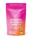 핑크 Stork 아침 Sickness 달콤한, 비타민 B6와 유기 망고 생강 캔디 아침 Sickness, 모션 Sickness, Prenatal Heartburn - 임신 해야 한다 - 30 포장 드롭