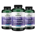 Swanson Triple Magnesium Complex - 미네랄 보충 - 천연 지원 - 시트레이트, 산화물 및 Aspartate 특징 - (300 캡슐, 400mg 각각, 3 팩)