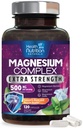 마그네슘 복합 캡슐 산화물 500 mg, 글리세린, 말레이트, 시트레이트 - 높은 흡수 복합체 킬레이트 마그네슘 미네랄 보충제 - 근육, 뼈 및 심장 건강 지원 - 120 캡슐