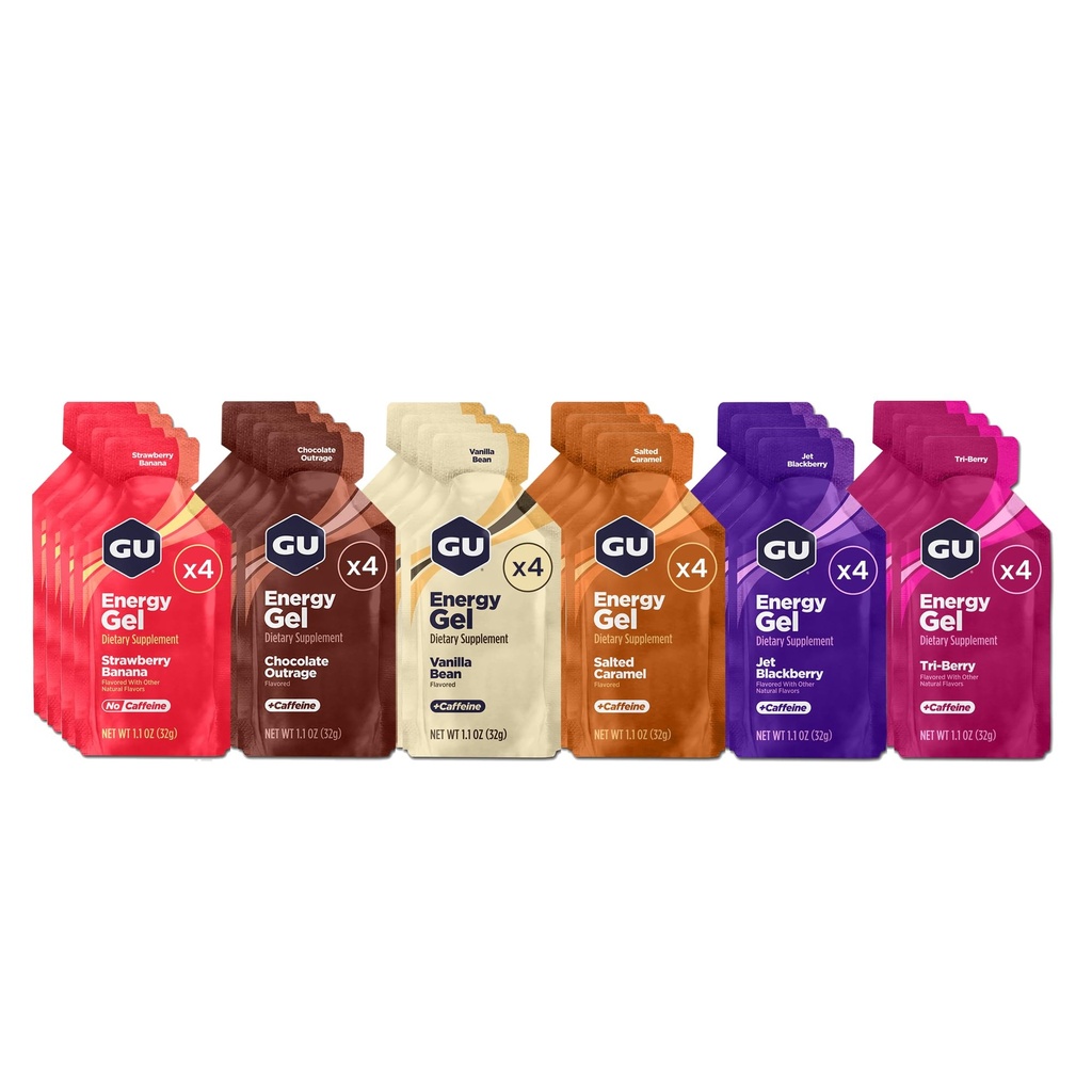 GU Energy Original Sports Nutrition Energy Gel, Vegan, Gluten-Free, Kosher, Dairy-Free On-the-Go Energy for Any Workout, 24Count, Assorted 풍미