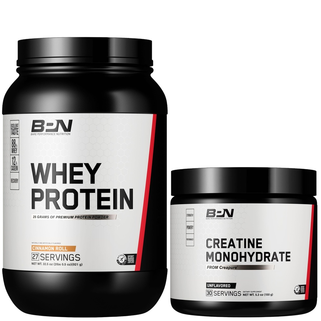 배럴 성능 영양 BPN Whey Cinnamon 롤 단백질 + Creatine 번들