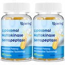 Liposomal Nattokinase 12,000 FU Serrapeptase 360,000 SPU Enzyme 보충교재 - Synergistic 효소와 영양 혼합 & Inulin, Gut, Digestion 60 캡슐 (2 병)