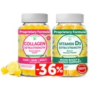 Lunakai Collagen 및 비타민 D3 Gummies 번들 - 남성 및 여성을위한 비 GMO 노화 방지 보조제 - 면역, 뼈 및 무드 지원 미끼 - 30 일 공급
