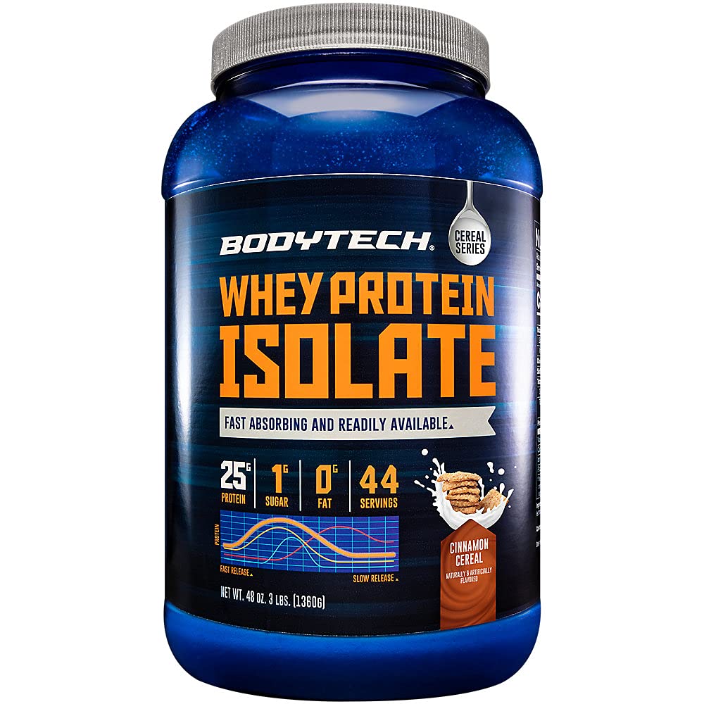 홍보센터 Whey Protein Isolate Powder - 서빙 당 단백질 25 그램과 함께 & BCAA의 - 포스트 운동 근육 건물 및 성장을위한 이상, 우유를 함유 & 간장 - 계피 (3 파운드)