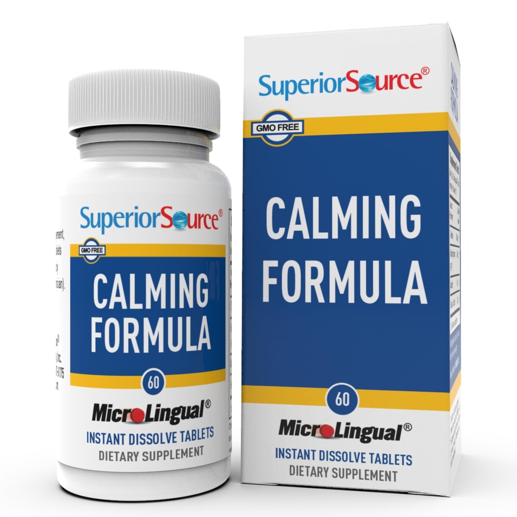 우수한 근원 Calming 공식, L-Theanine, Melatonin, 혀의 밑에 빠른 용해 MicroLingual 정제, 60 Ct, 강화한 Serotonin 변환, 잠 지원, 비 GMO를 위한 5-HTP