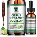 Citrus Bergamot Liquid Drops - Soursop, Red Yeast Rice, Garlic, Olive Leaf, Black Pepper - 높은 흡수 - 전체 웰빙 지원 * - Soursop Bitters Liquid, 2 Fl Oz