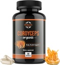 Cordyceps 유기식 보충교재 - Cordyceps Militaris, 임상적으로 역행된, 비 GMO & Allergen-Free를 가진 자연 에너지 부스트와 호흡 건강 지원 | 90의 캡슐