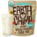 EarthChimp Organic Vegan Protein Powder - Probiotics - Non GMO, Dairy Free, Non Whey, 여성 및 남성을위한 식물 기반 단백질 분말, 글루텐 무료 - 26 서빙 32 Oz (Plain & Unsweetened)