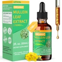 Lung Cleanse, Immune & Respiratory Support, Natural Mullein Supplement Tincture Drops Non-GMO & Vegan, 2 Fl Oz 용 강력한 1700mg Mullein 잎 추출물