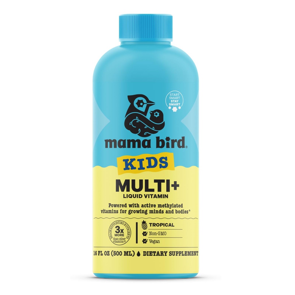 Best Nest Wellness Kids Multi Plus - 아이들을위한 두뇌 건강 지원 보충교재 - 메틸화된 비타민을 가진 액체 Multivitamin - 영양 보충 보조 면역력 - 열대 맛, 16 fl oz