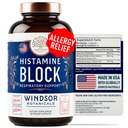 알레르기를위한 Histamine 차단제 - Quercetin, Sting Nettle Flavonoids Natural Antihistamine Tablets - 알레르기 완화 보조 식품 & 성인을위한 항히스타민 - 60 Vegan Histamine Block Capsules