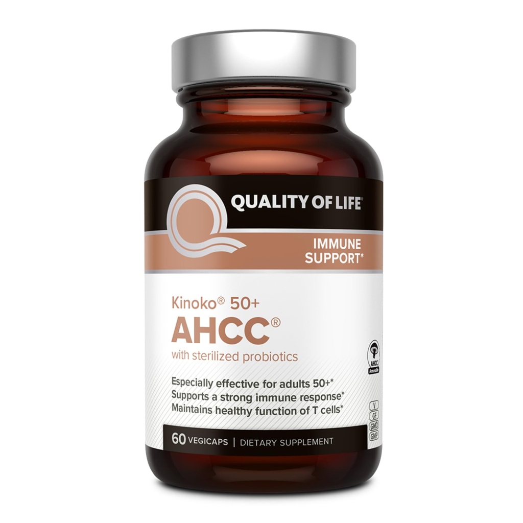 생활의 질 AHCC 50+ Immune 지원을 위한 AHCC와 Lac-Shield를 특색짓는