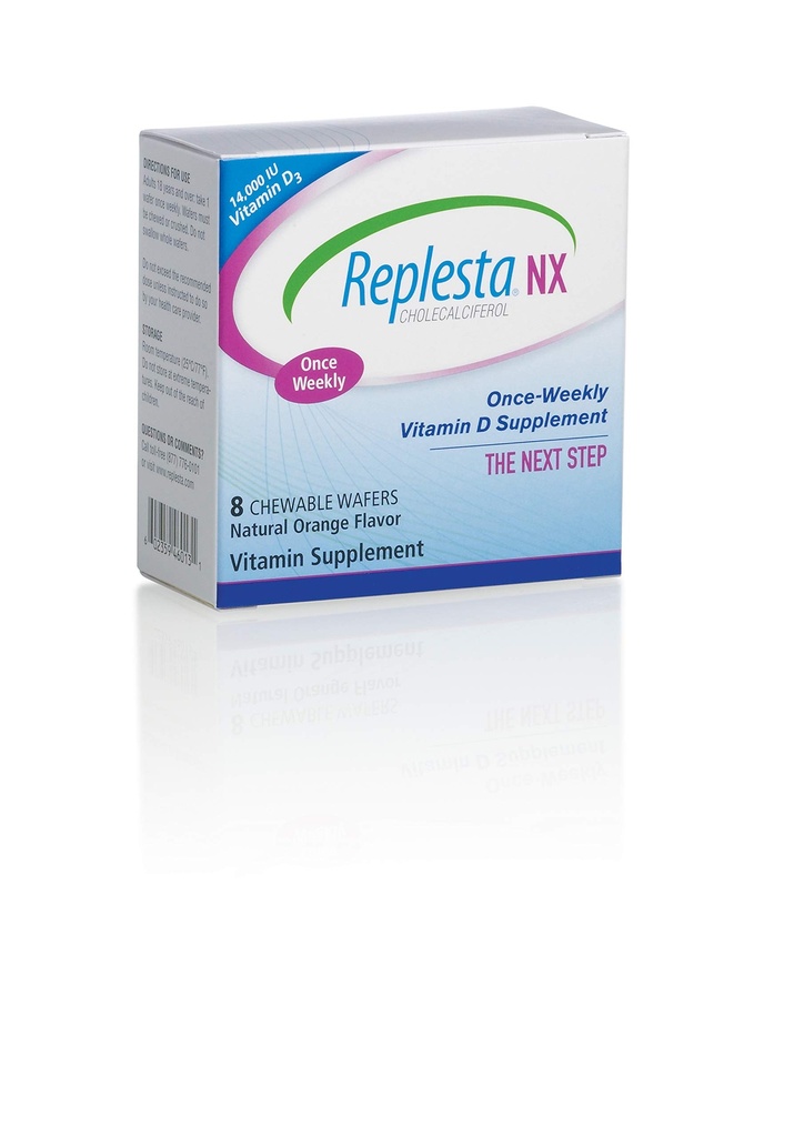 Replesta NX 14,000 IU 비타민 D3 Cholecalciferol, 비타민 D 부족을 위해, 일단 뺨으로 Chewable 웨이퍼, 비 GMO, 자연적인 오렌지 풍미, 8개의 정제